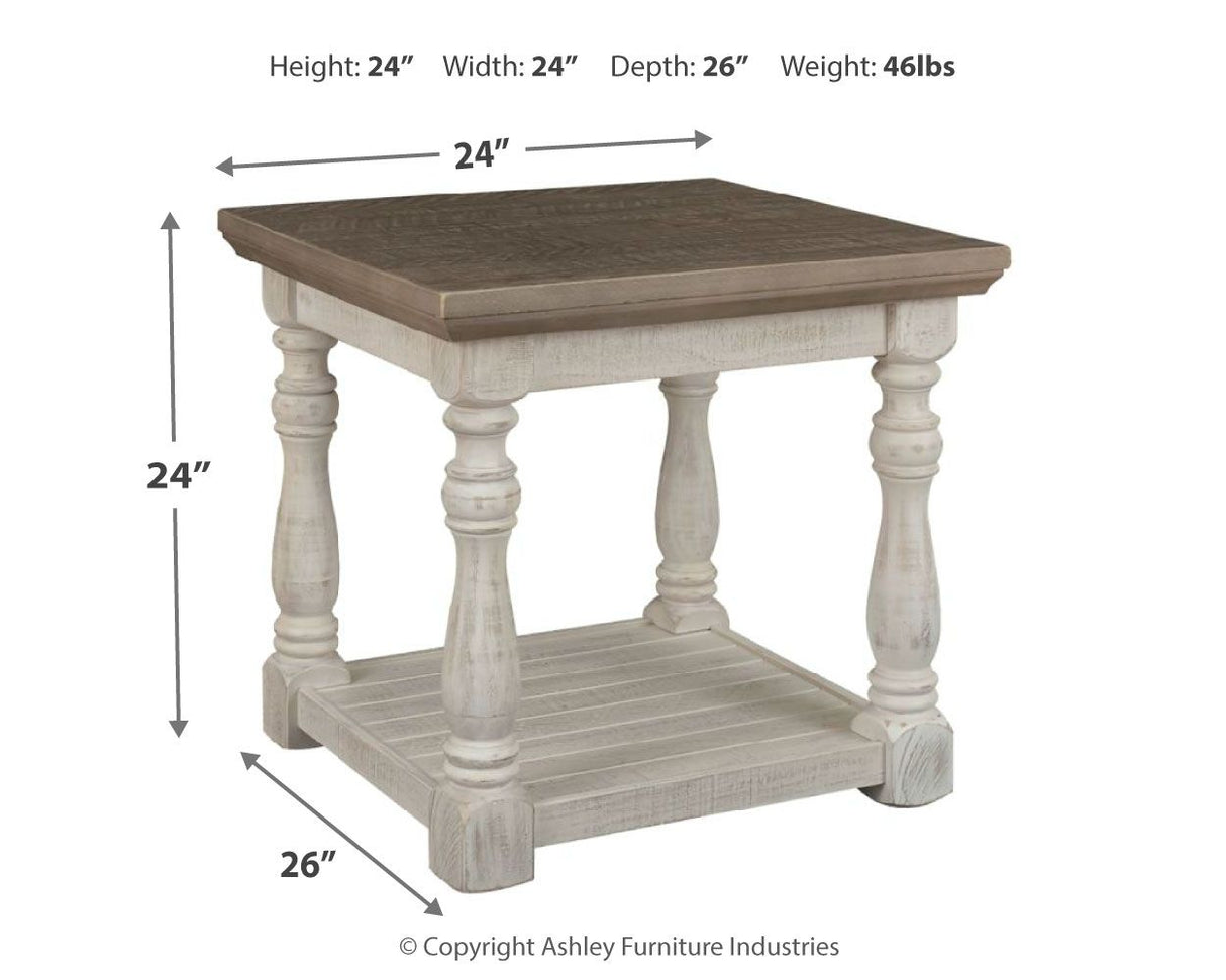 Havalance - Rectangular End Table - Gray / White