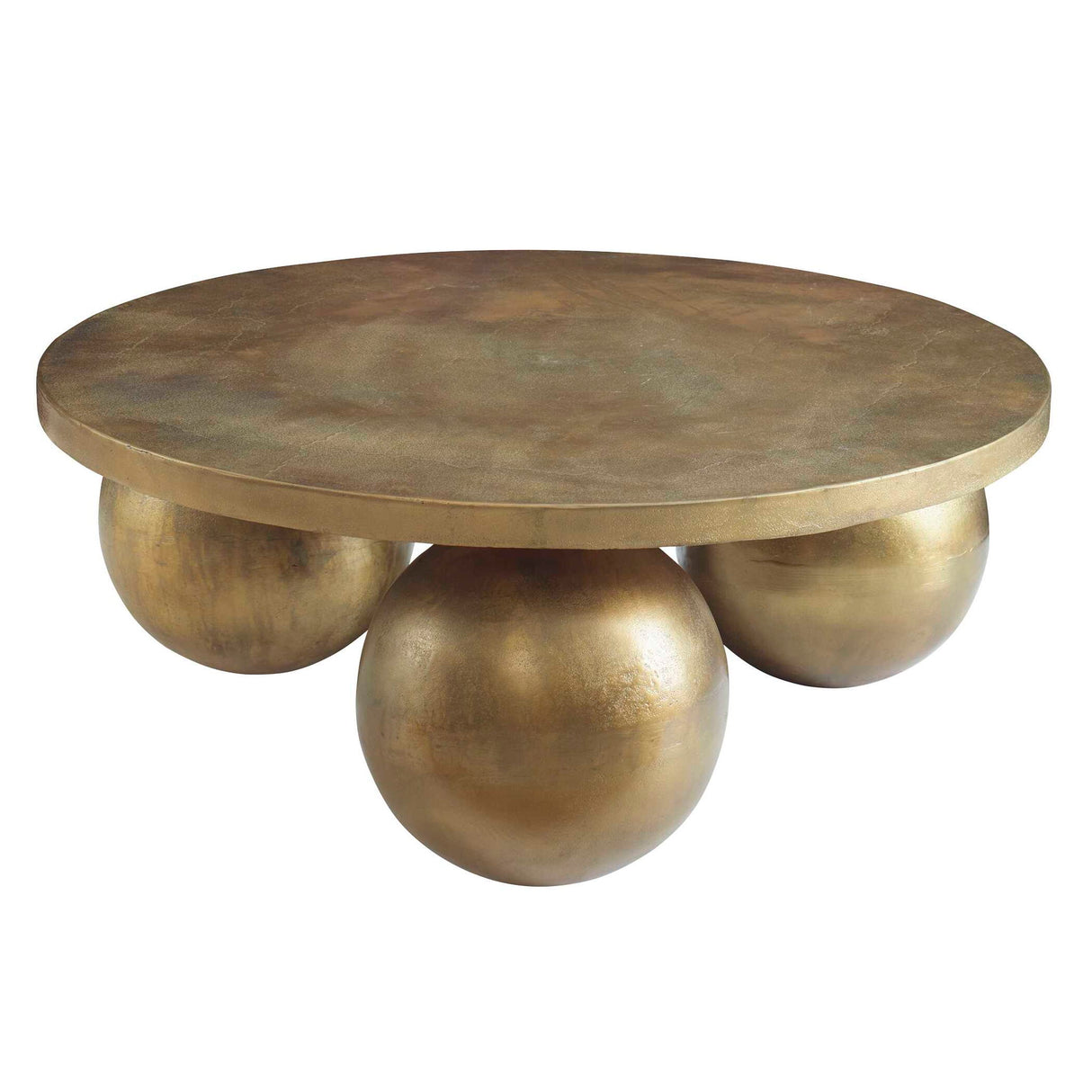 Triplet - Antique Brass Coffee Table - Gold