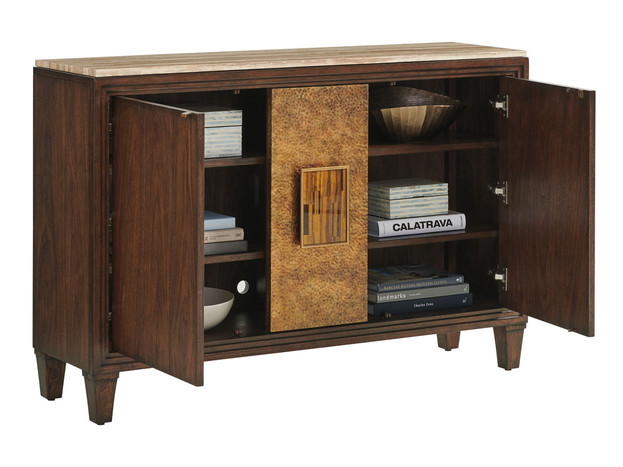 Silverado - Santa Clara Hall Chest With Stone Top - Dark Brown