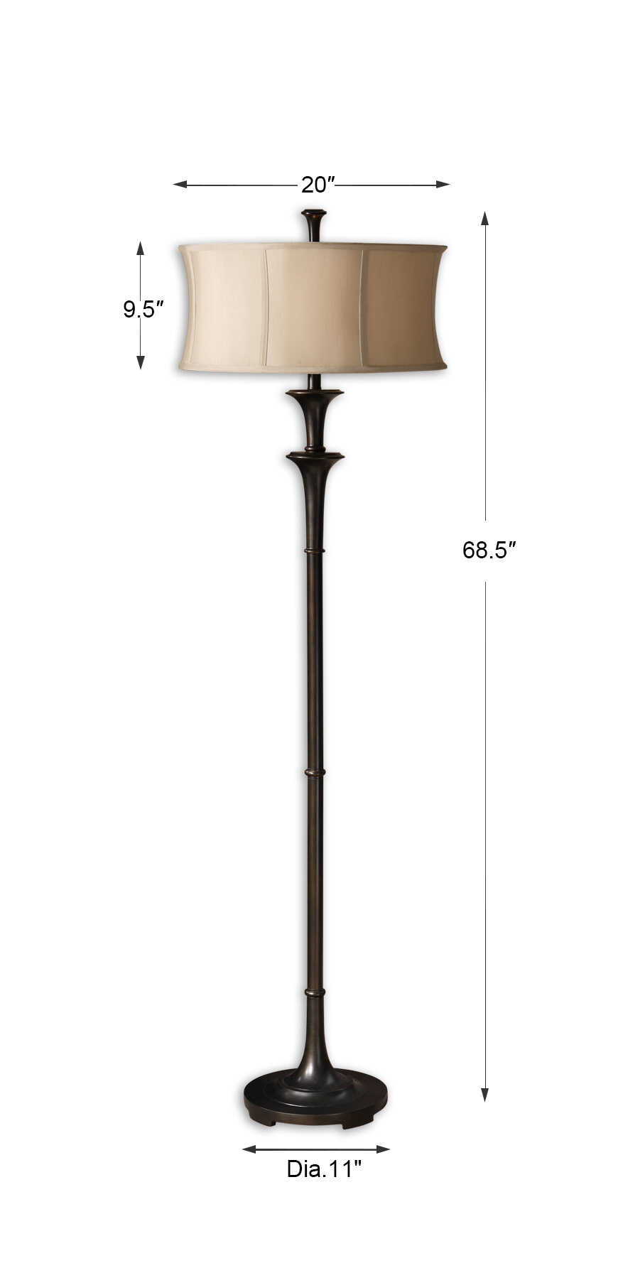 Brazoria - Floor Lamp - Gray, Dark