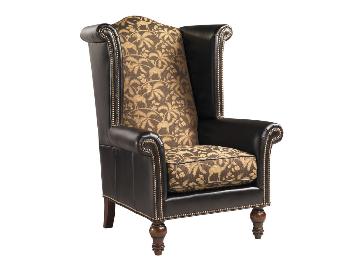 Lexington Leather - Kings Row Leather Wing Chair - Dark Brown