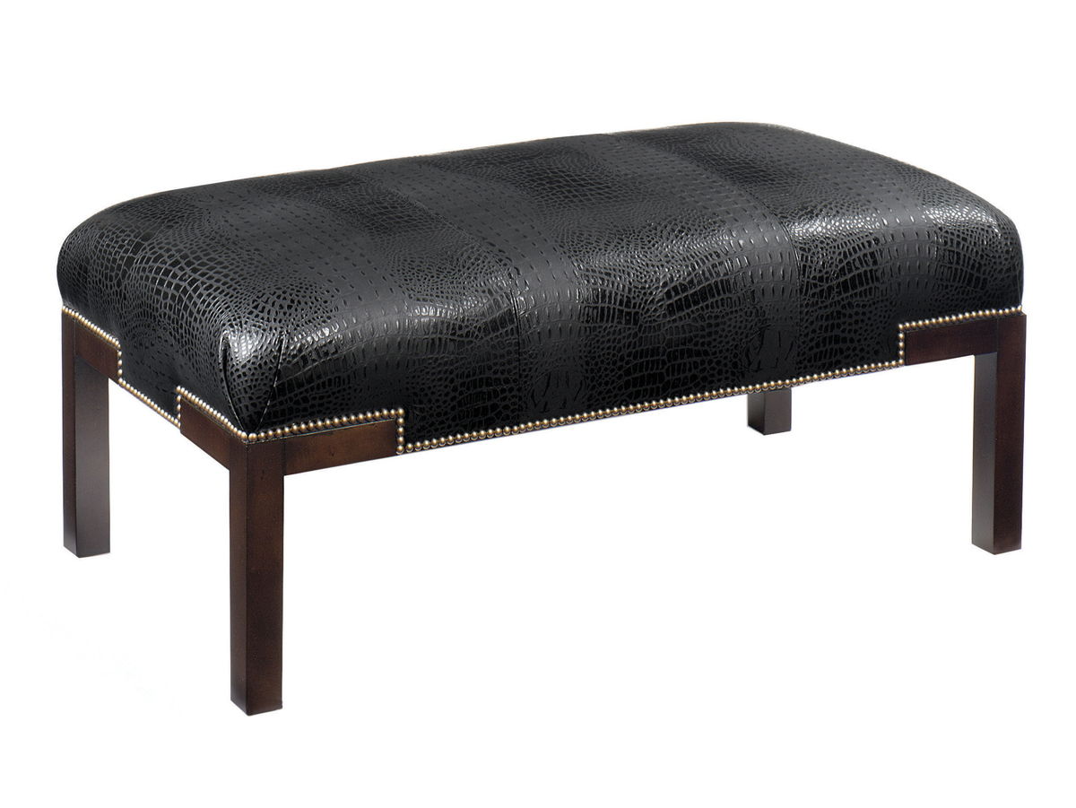 Lexington Leather - Norfolk Leather Cocktail Ottoman - Dark Brown