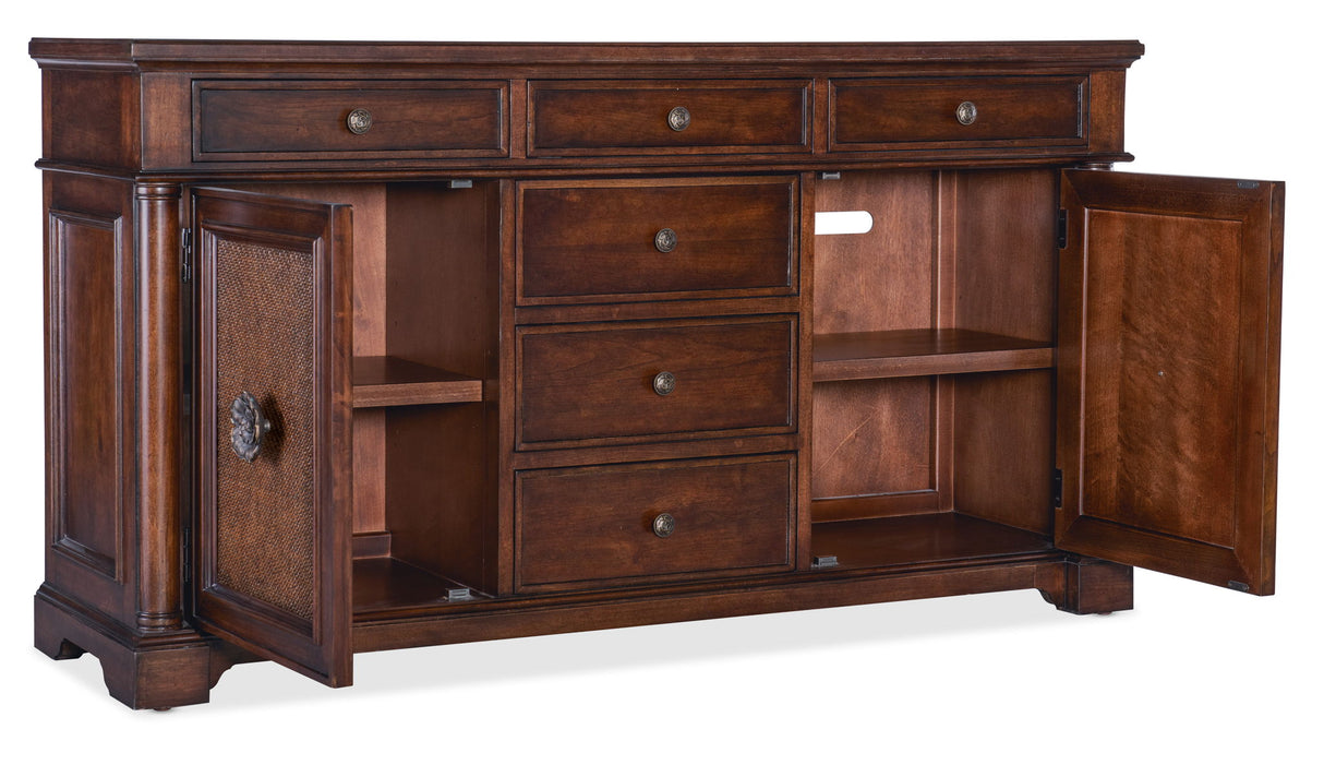 Charleston - Two Door-Six Drawer Buffet - Dark Brown