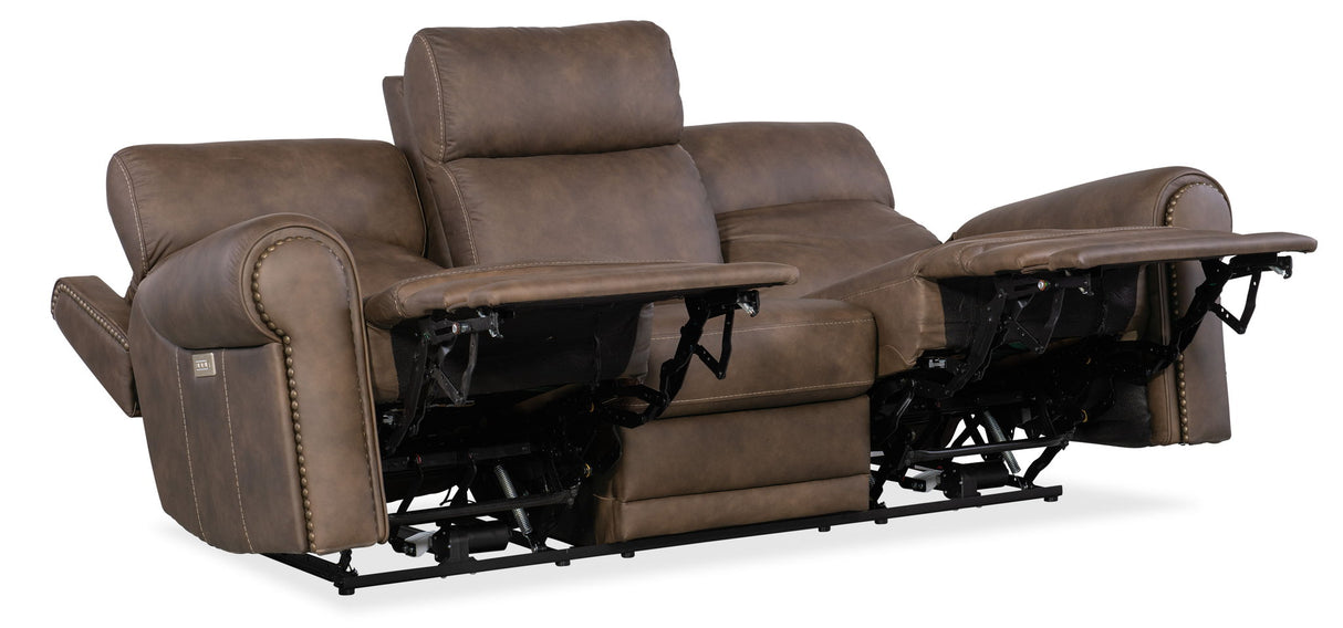 SS - Duncan Power Sofa With Power Headrest & Lumbar - Dark Brown