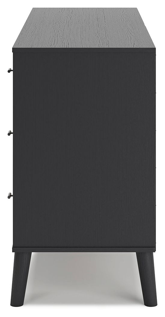 Charlang - Six Drawer Dresser - Black / Gray