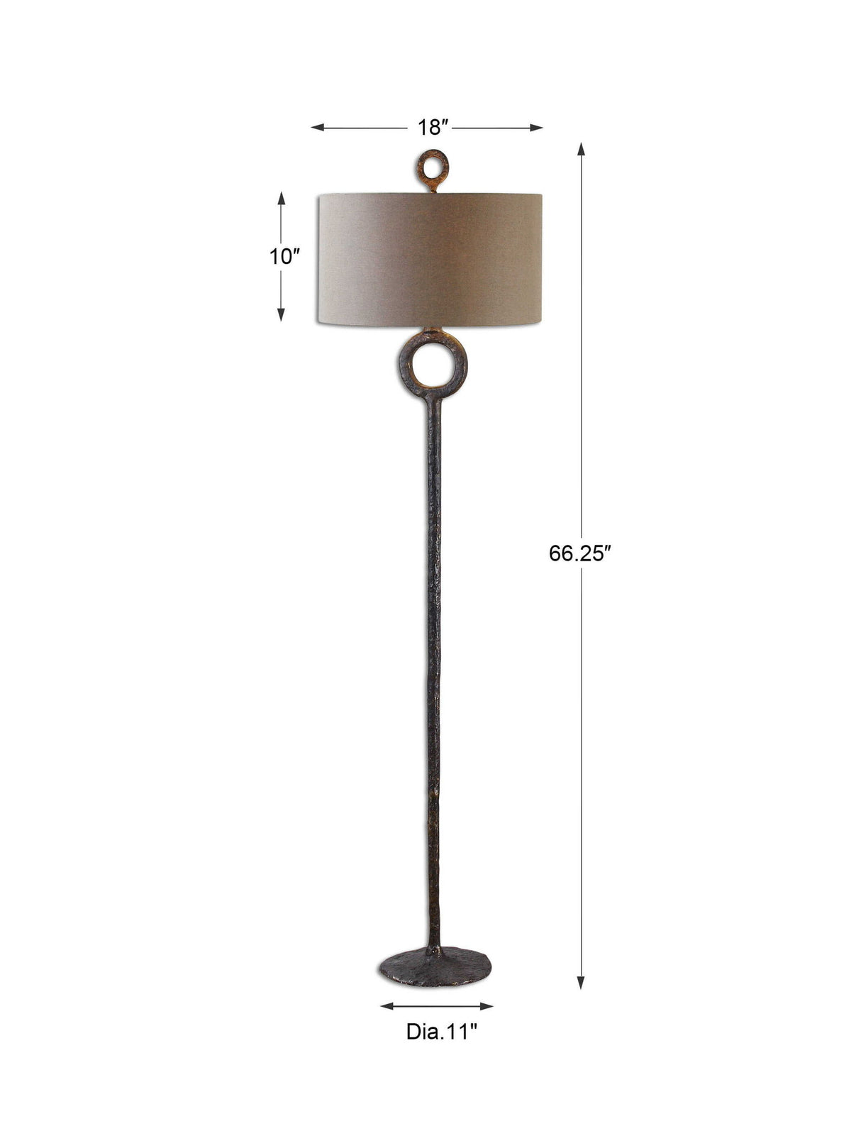 Ferro - Cast Iron Floor Lamp - Brown, Dark