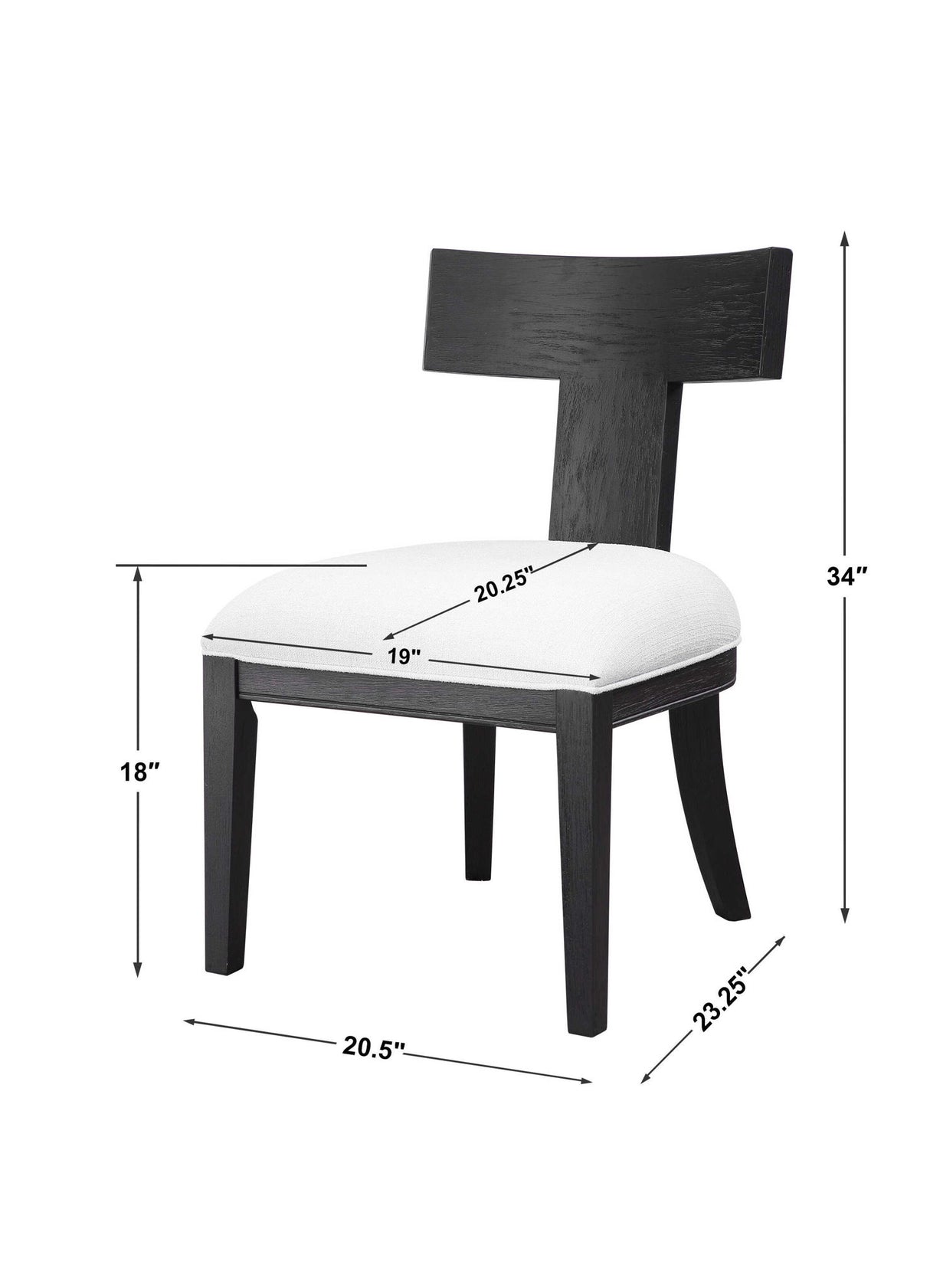 Idris - Armless Chair - White & Black