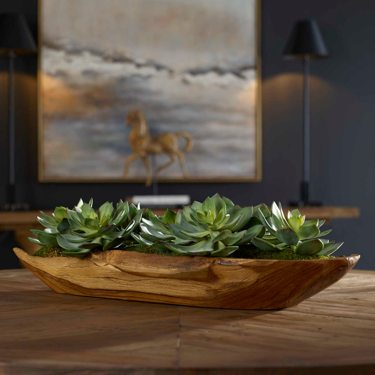Yuma - Succulent Centerpiece - Dark Brown