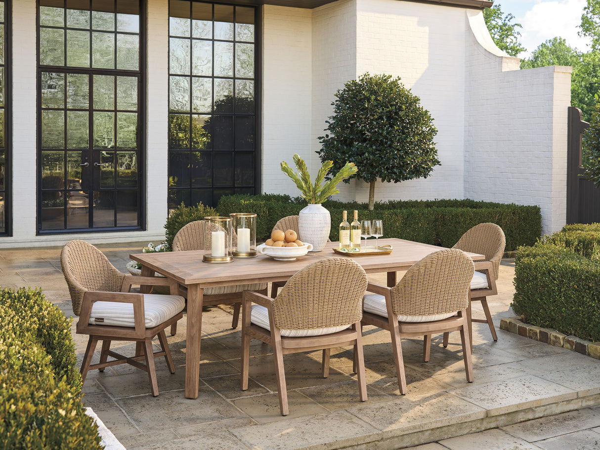 Isle Of Palms - Arm Dining Chair - Dark Brown / White