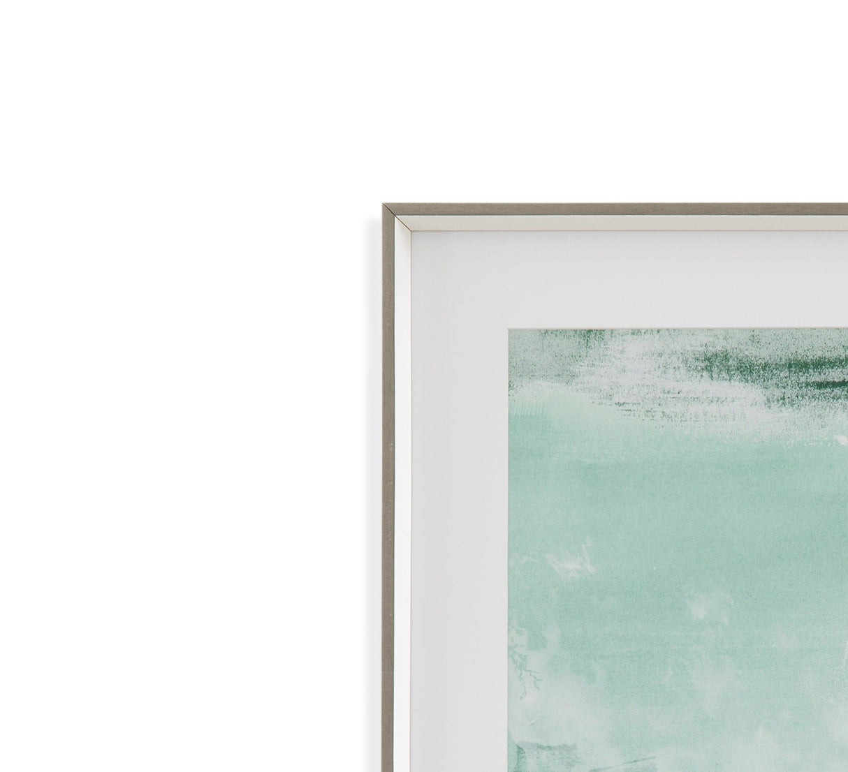 Coastal Patina I Framed Print - Green / Satin White