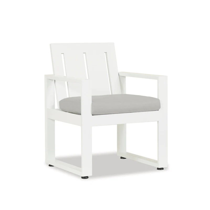 Newport - Dining Chair, No Welt - Cast Silver / White
