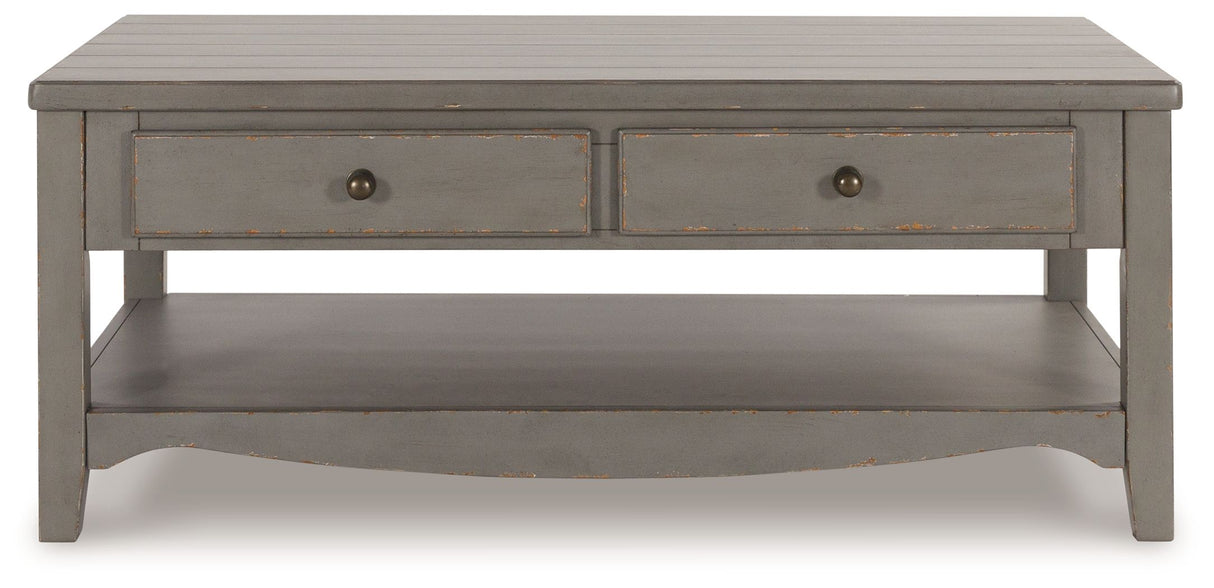 Charina - Rectangular Cocktail Table - Antique Gray