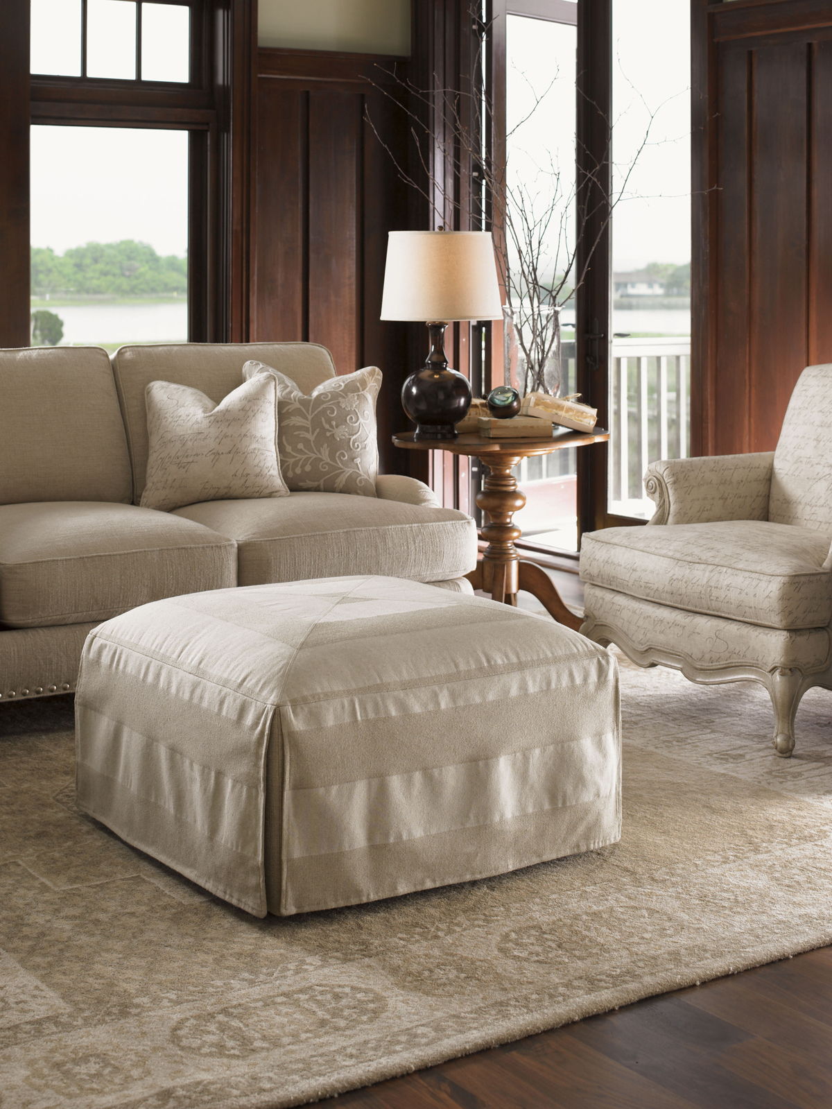Lexington Upholstery - Jasmine Cocktail Ottoman - Beige