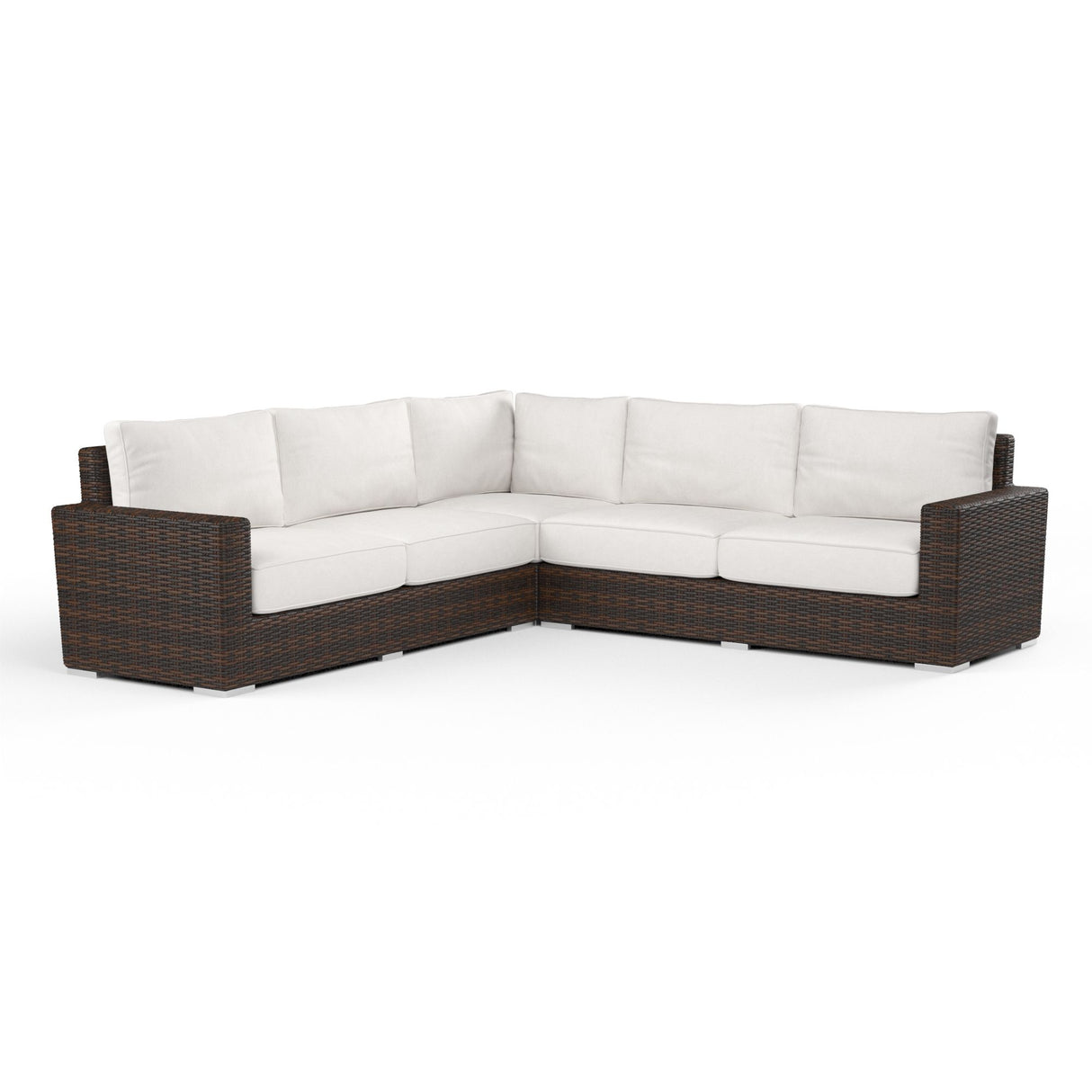 Montecito - Sectional, With Self Welt - Canvas Flax / Dark Brown