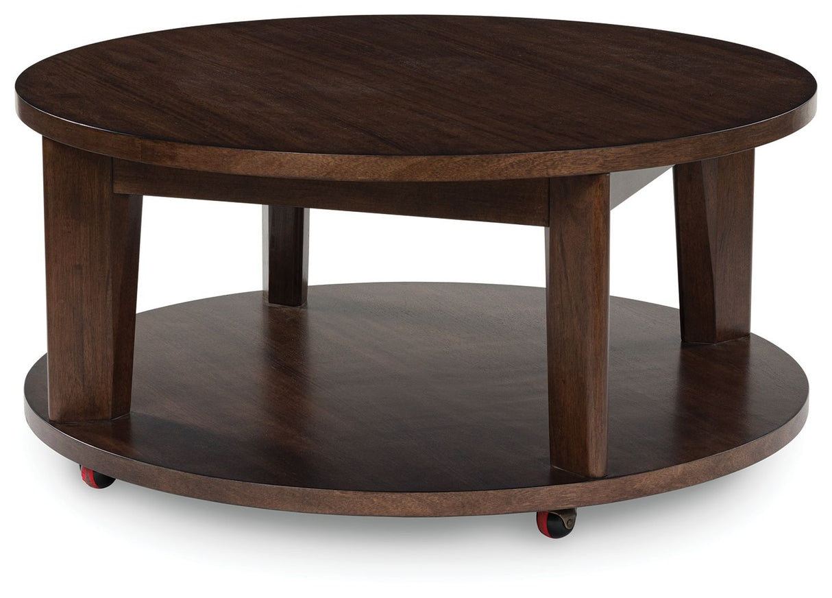 Korestone 2 - Round Cocktail Table - Dark Brown