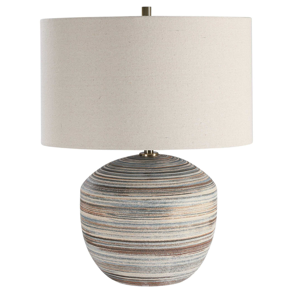 Prospect - Striped Accent Lamp - Light Brown