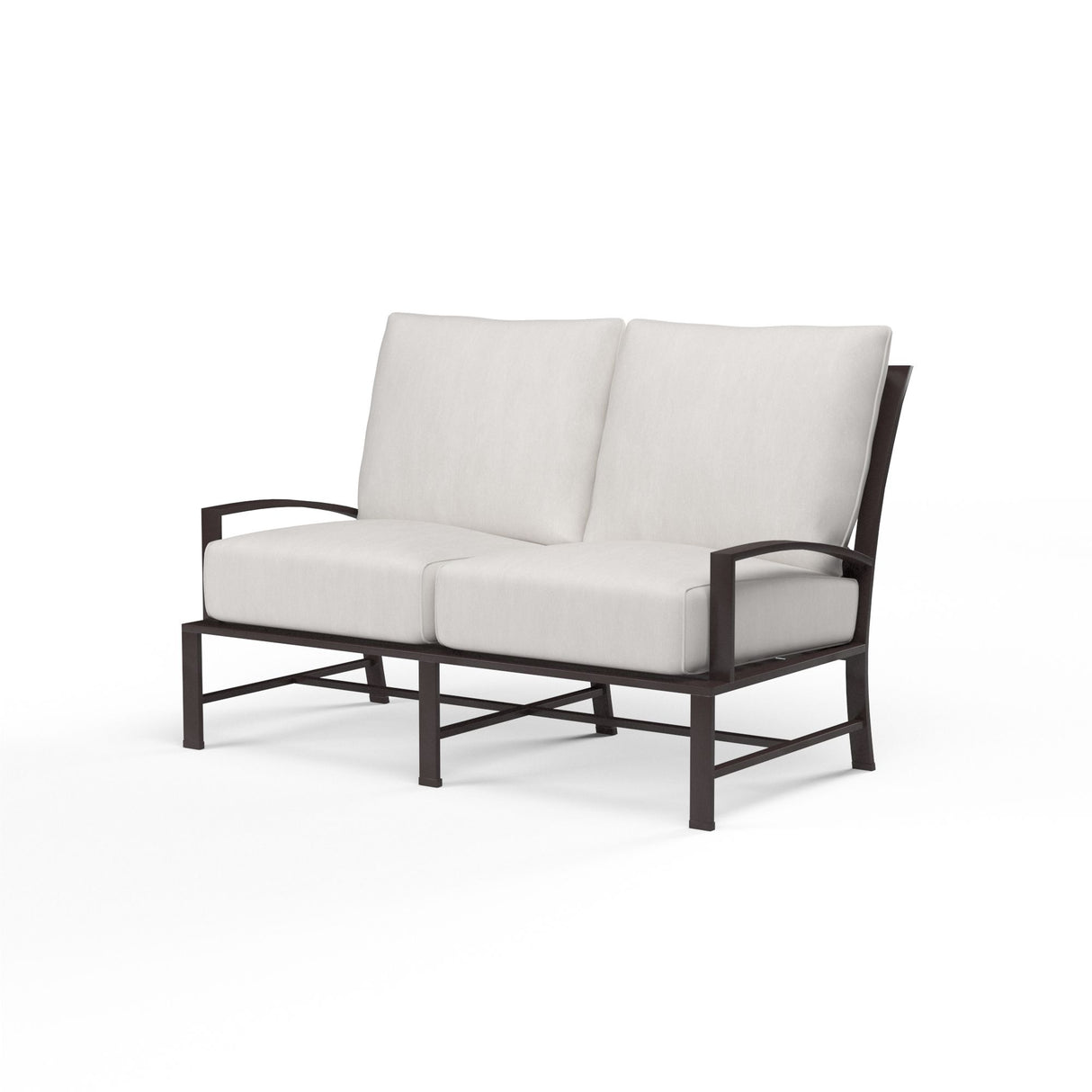 La Jolla - Loveseat, With Self Welt - Canvas Flax / Dark Brown