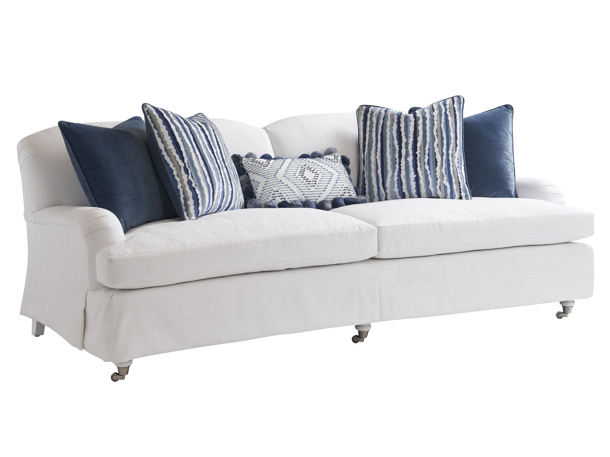 Barclay Butera Upholstery - Athos Tight Back Sofa With Pewter Casters - White