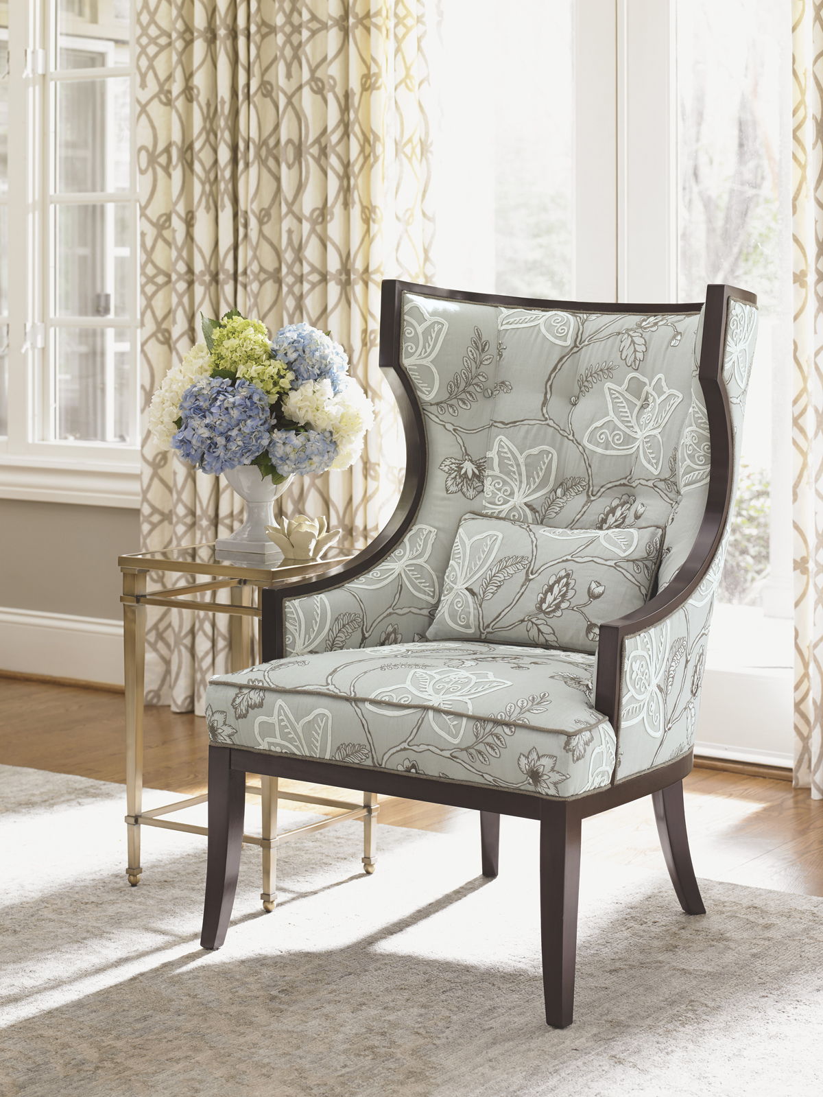 Kensington Place - Dover Chair - Dark Brown / Gray