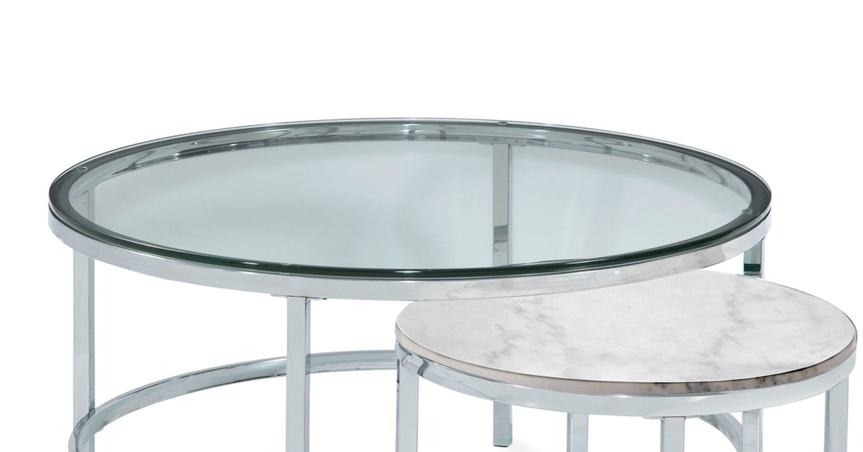 Jadyn - Round Nesting Cocktail Tables - Glass