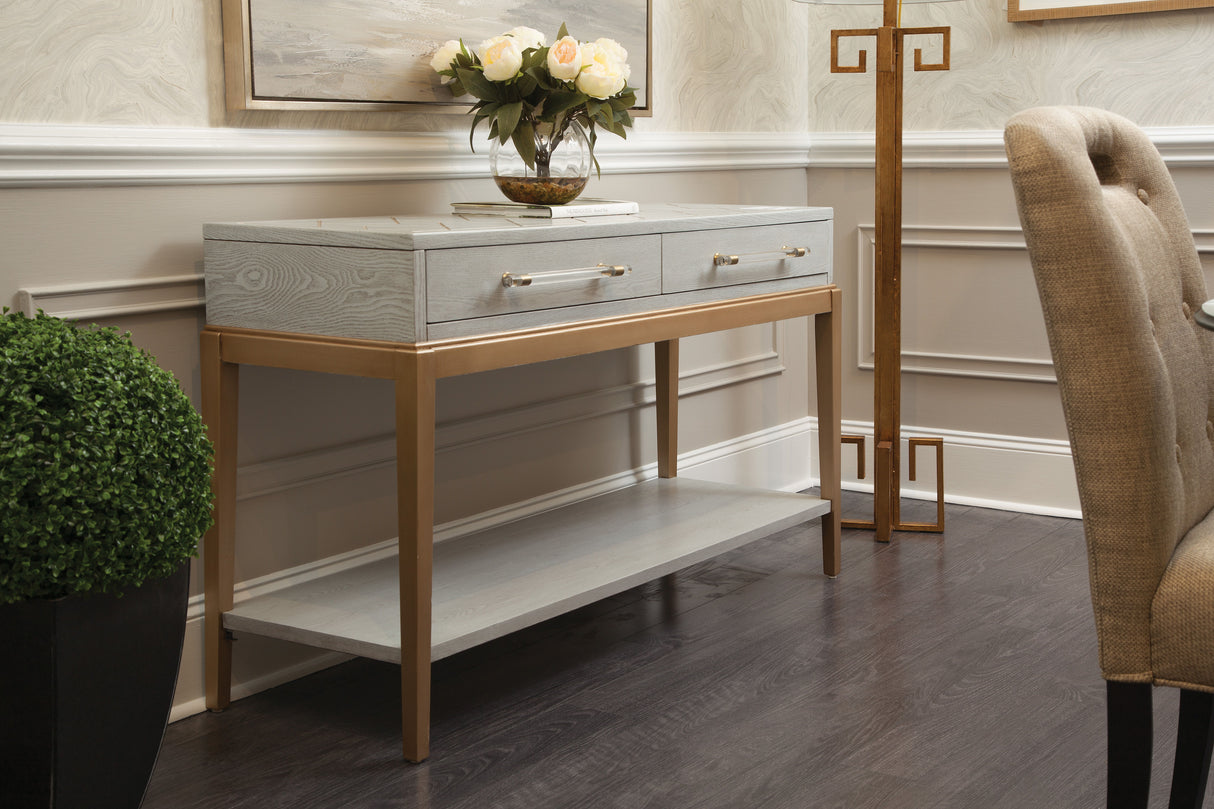 Perrine - Console Table - Silver / Gold