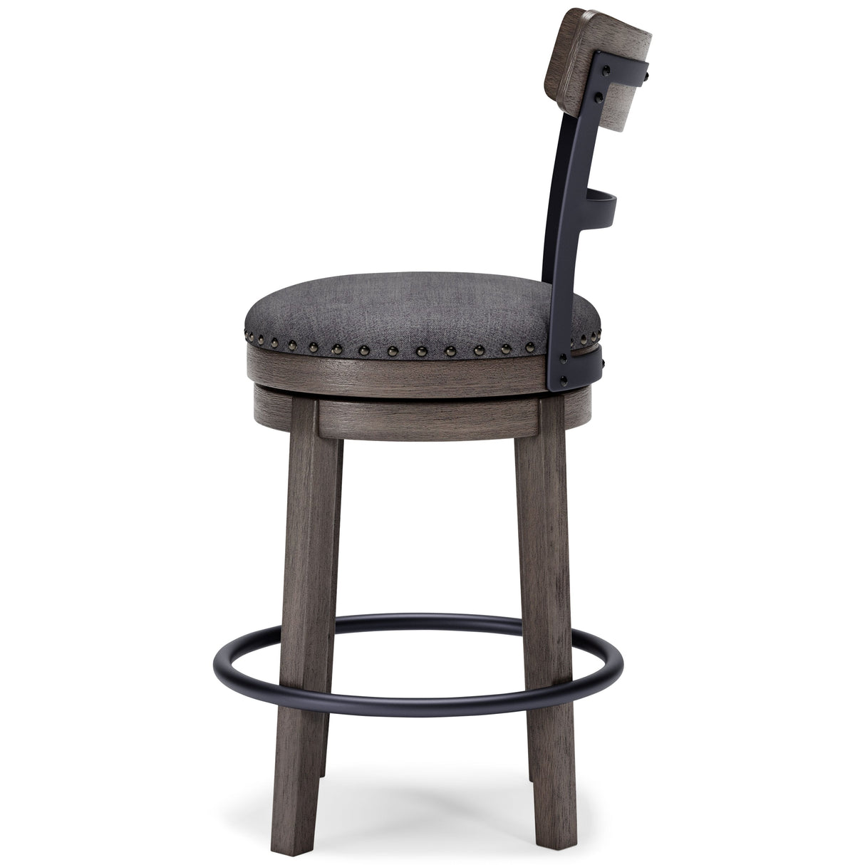 Caitbrook - UPH Swivel Barstool - Gray