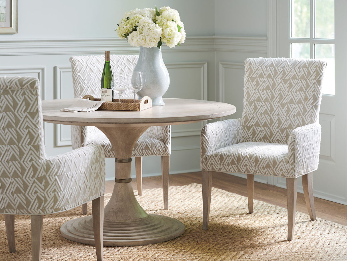 Malibu - Serra Upholstered Arm Chair - Pearl Silver