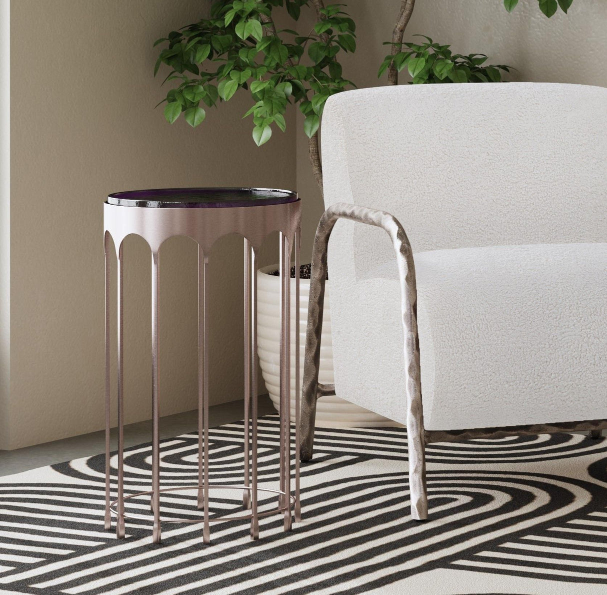 Hartley - Accent Table - Nickel