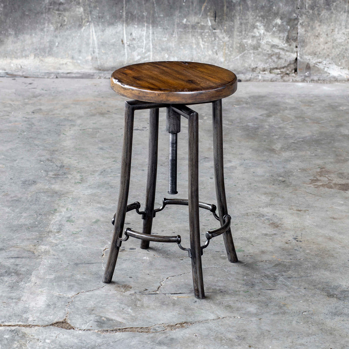 Westlyn - Industrial Bar Stool - Brown, Dark & Black