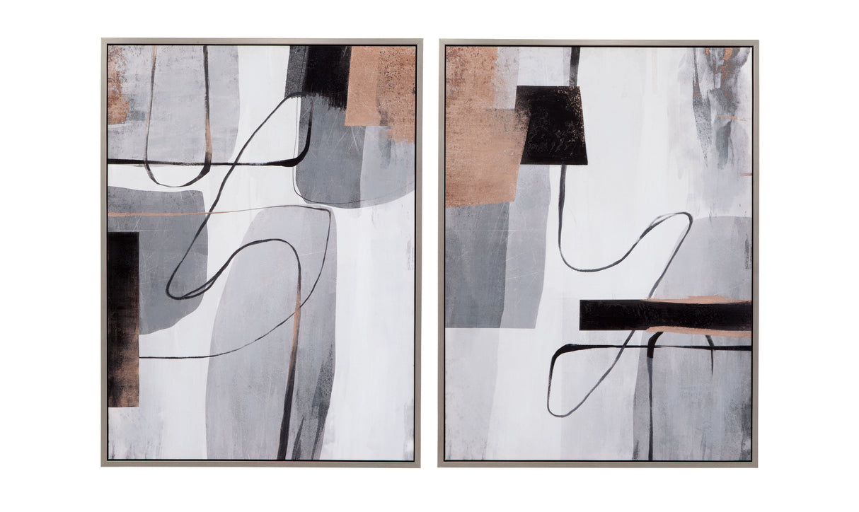 Standards Canvas Art (Set of 2) - Pearl Silver