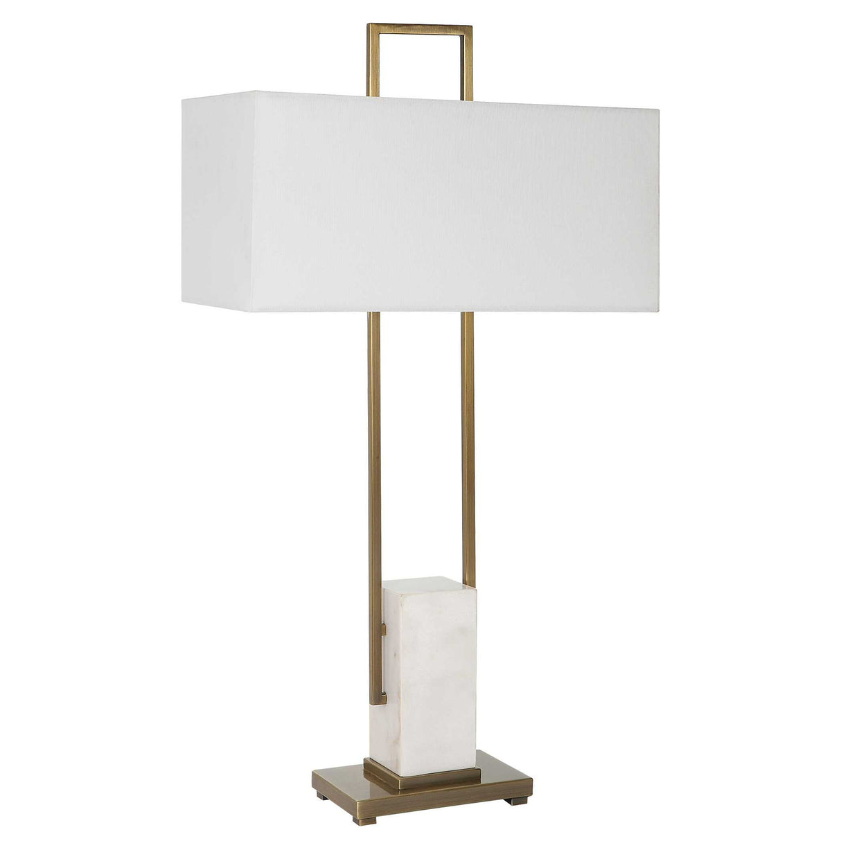 Column - White Marble Table Lamp