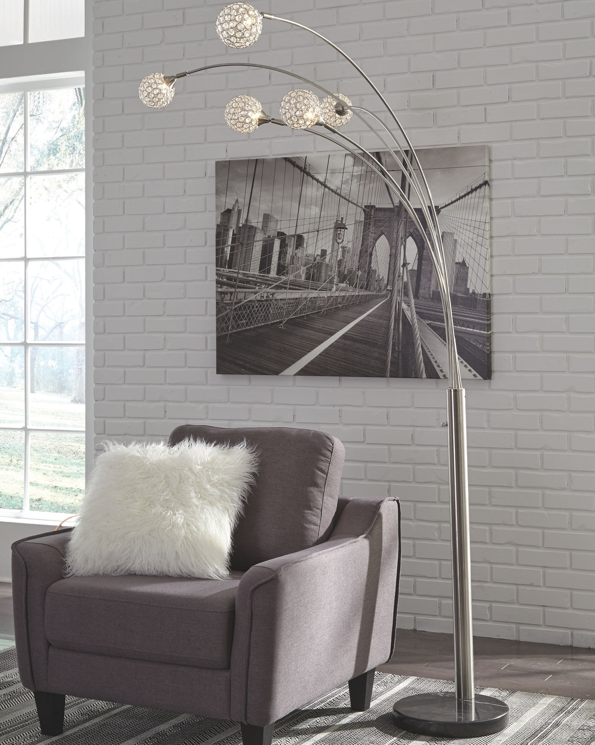 Winter - Metal Arc Lamp - Silver Finish