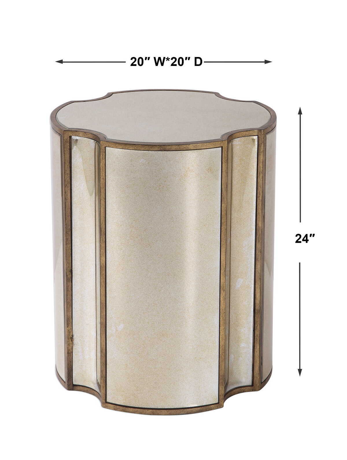 Harlow - Mirrored Accent Table - Gold