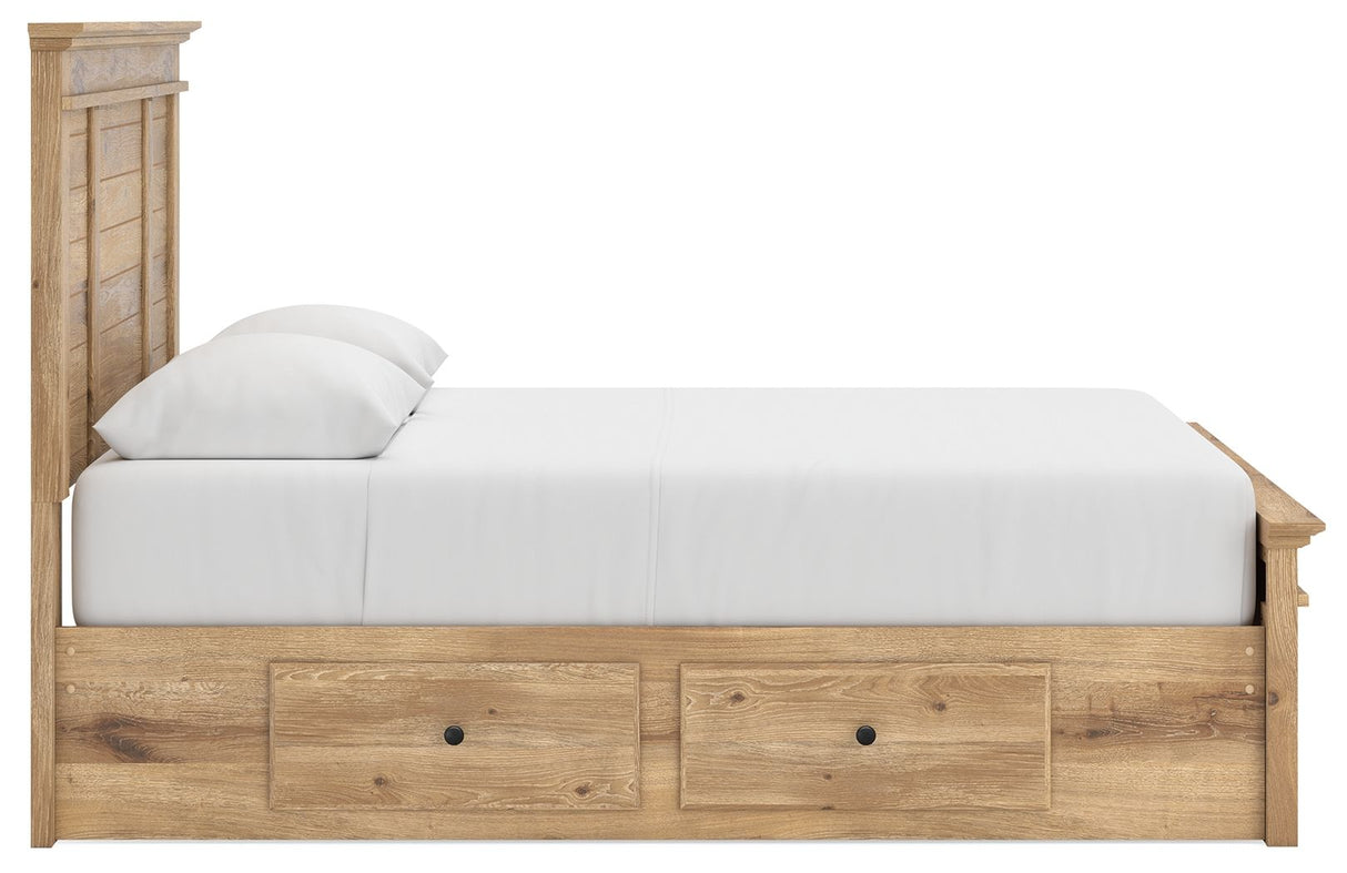 Makidern - Panel Storage Bed With 2 Under Bed Storage Units