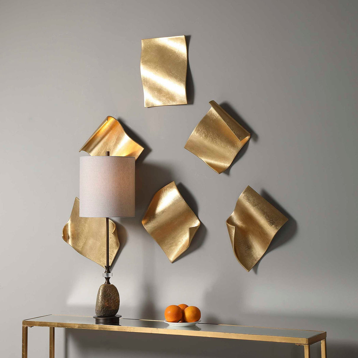 Fluttering Pages - Wall Decor, Set Of 6 - Gold