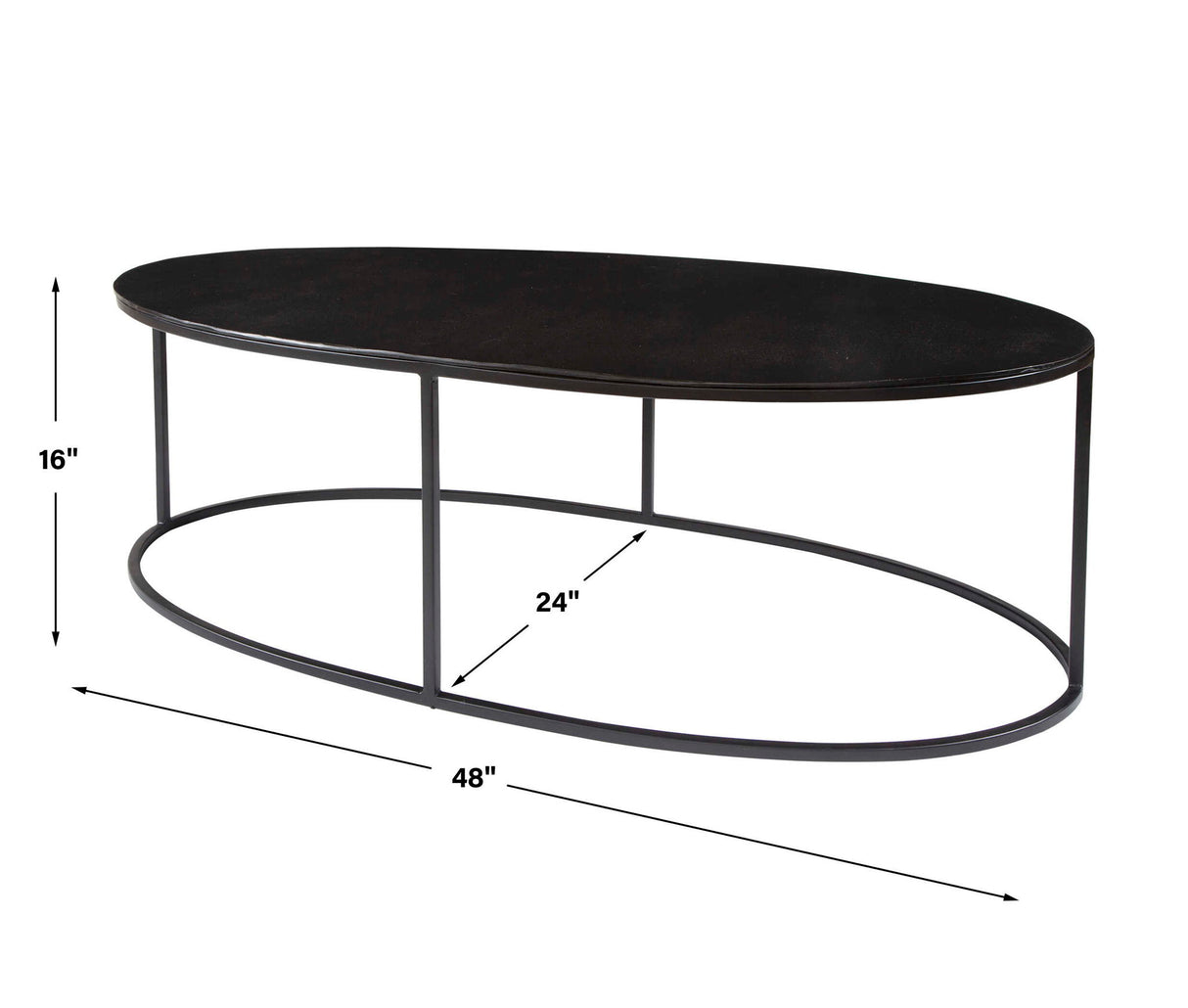 Coreene - Oval Coffee Table - Black
