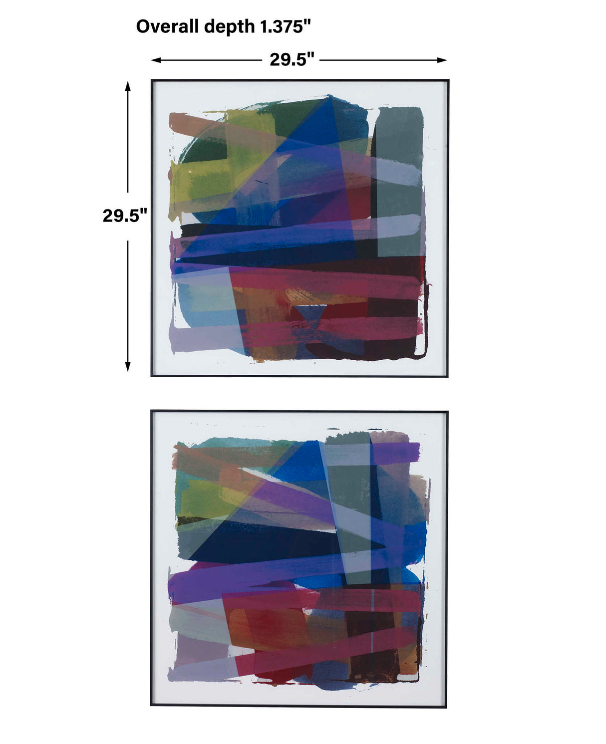 Vivacious - Abstract Framed Prints, Set Of 2 - Blue