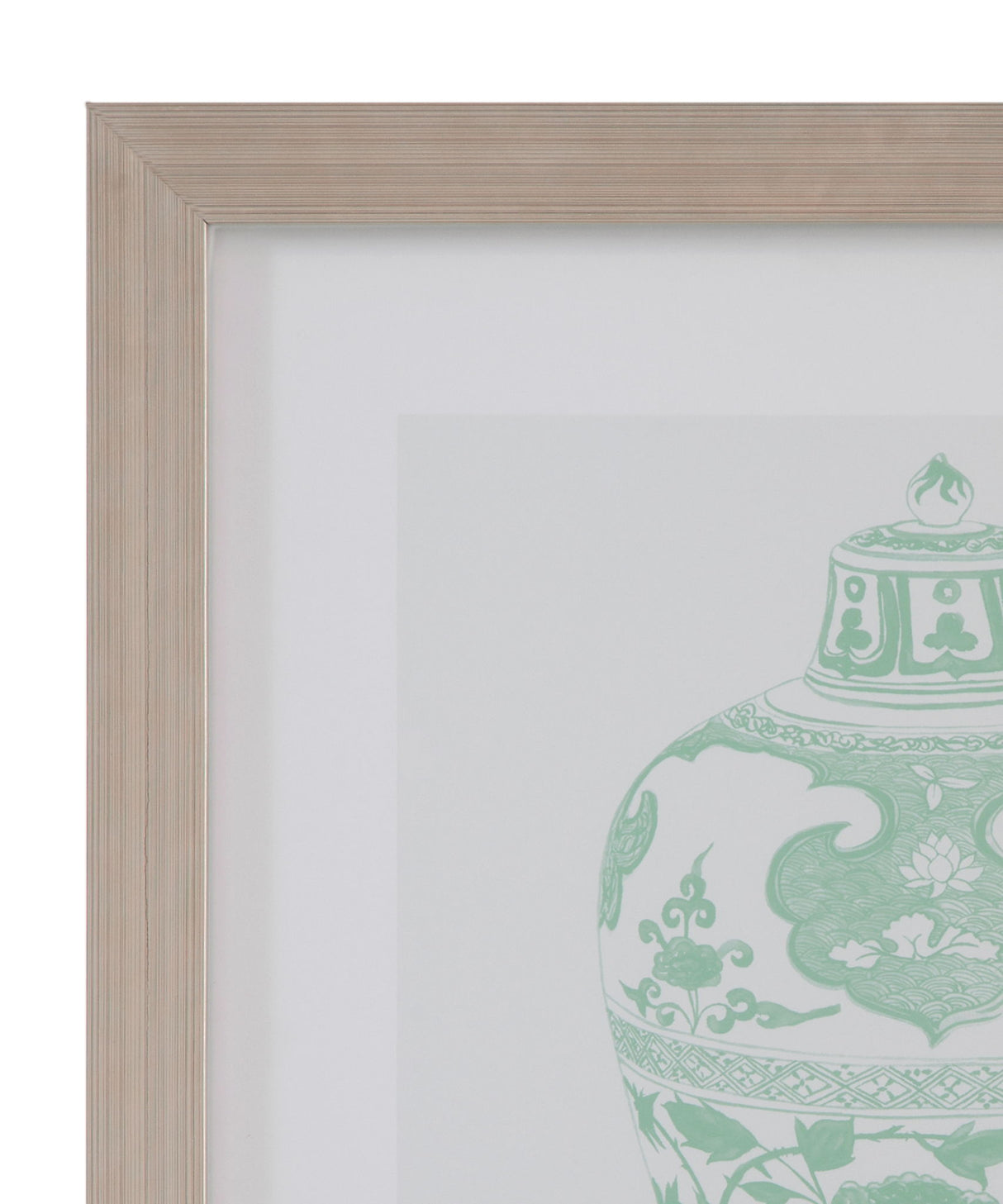 Mint Vases Framed Print (Set of 4) - Green / Beige