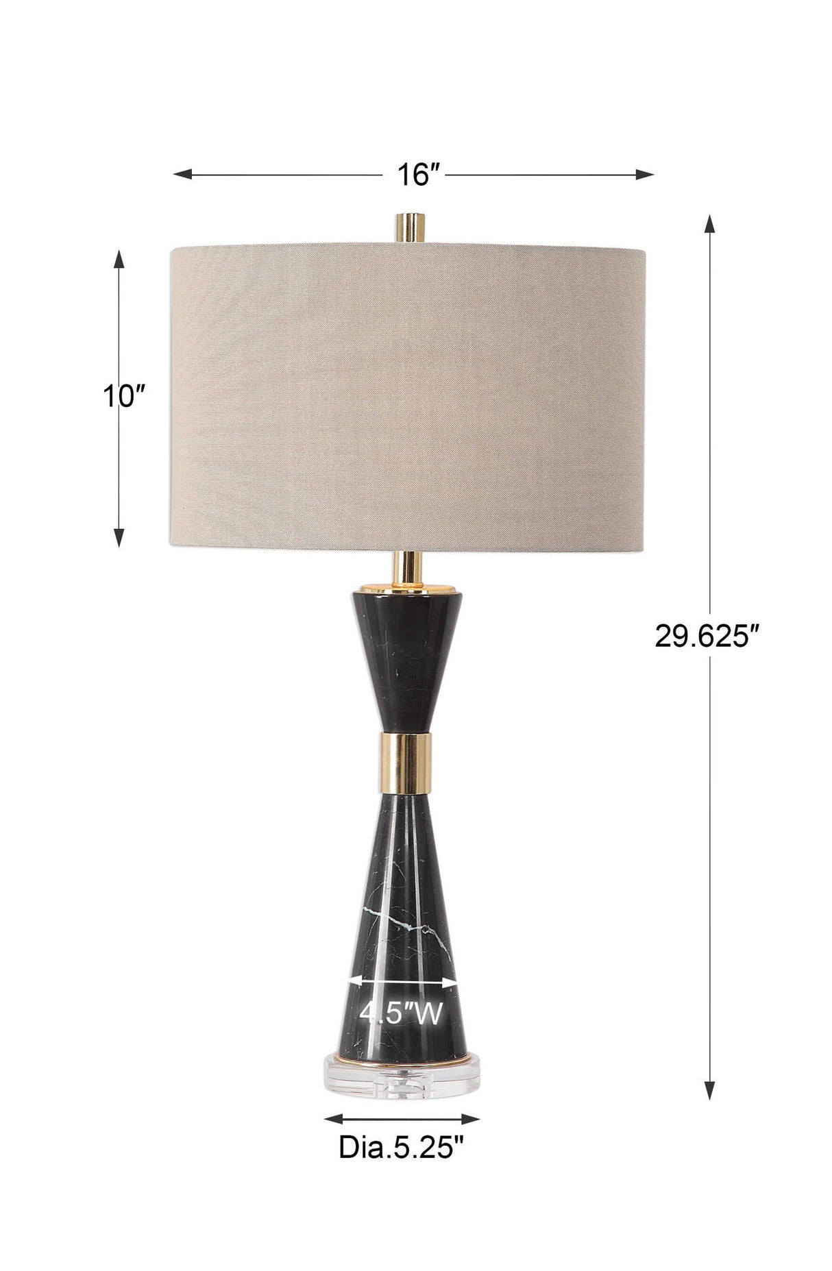 Alastair - Marble Table Lamp - Black