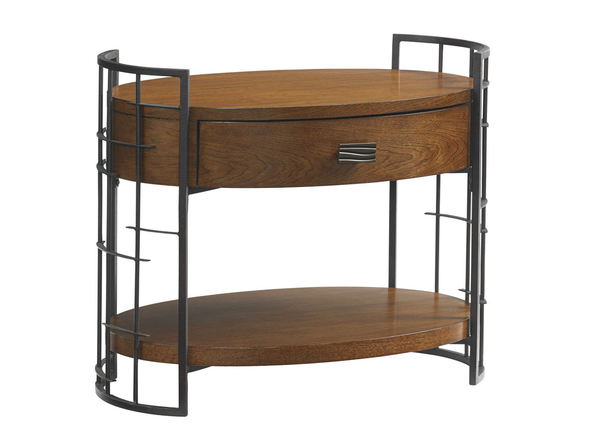 Island Fusion - Sendai High/Low Nightstand - Dark Brown