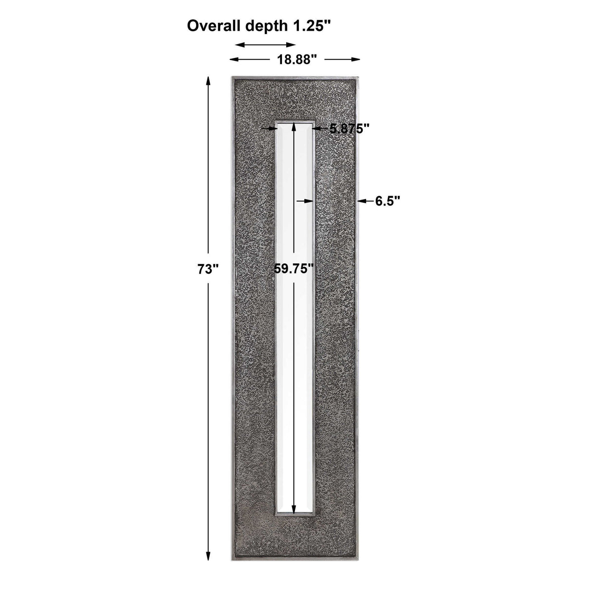 Bannon - Tall Metallic Mirror - Gray, Dark
