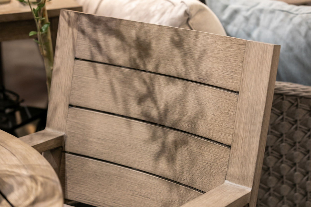 Laguna - Dining Chair, No Welt - Canvas Flax / Gray