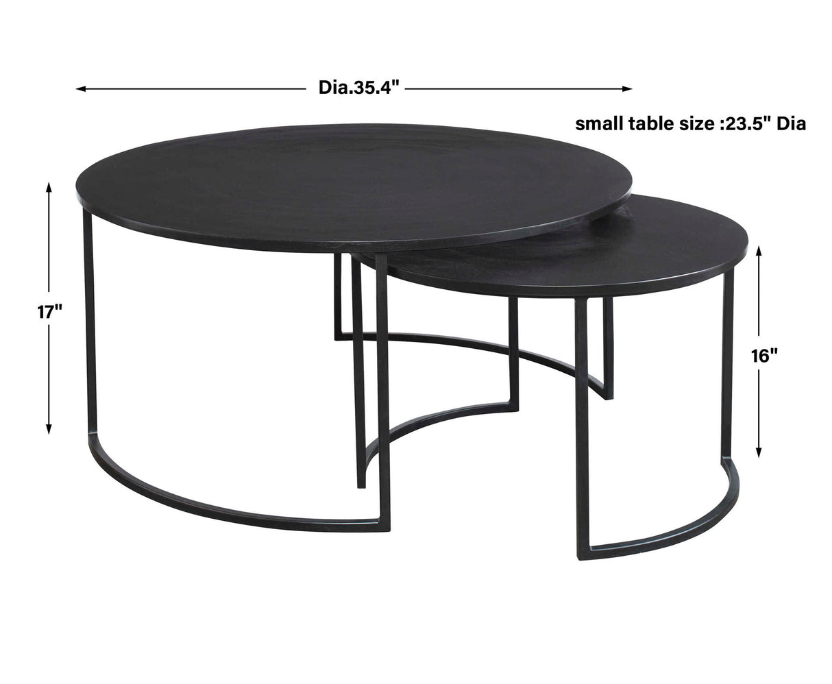 Barnette - Modern Nesting Coffee Tables, Set Of 2 - Black