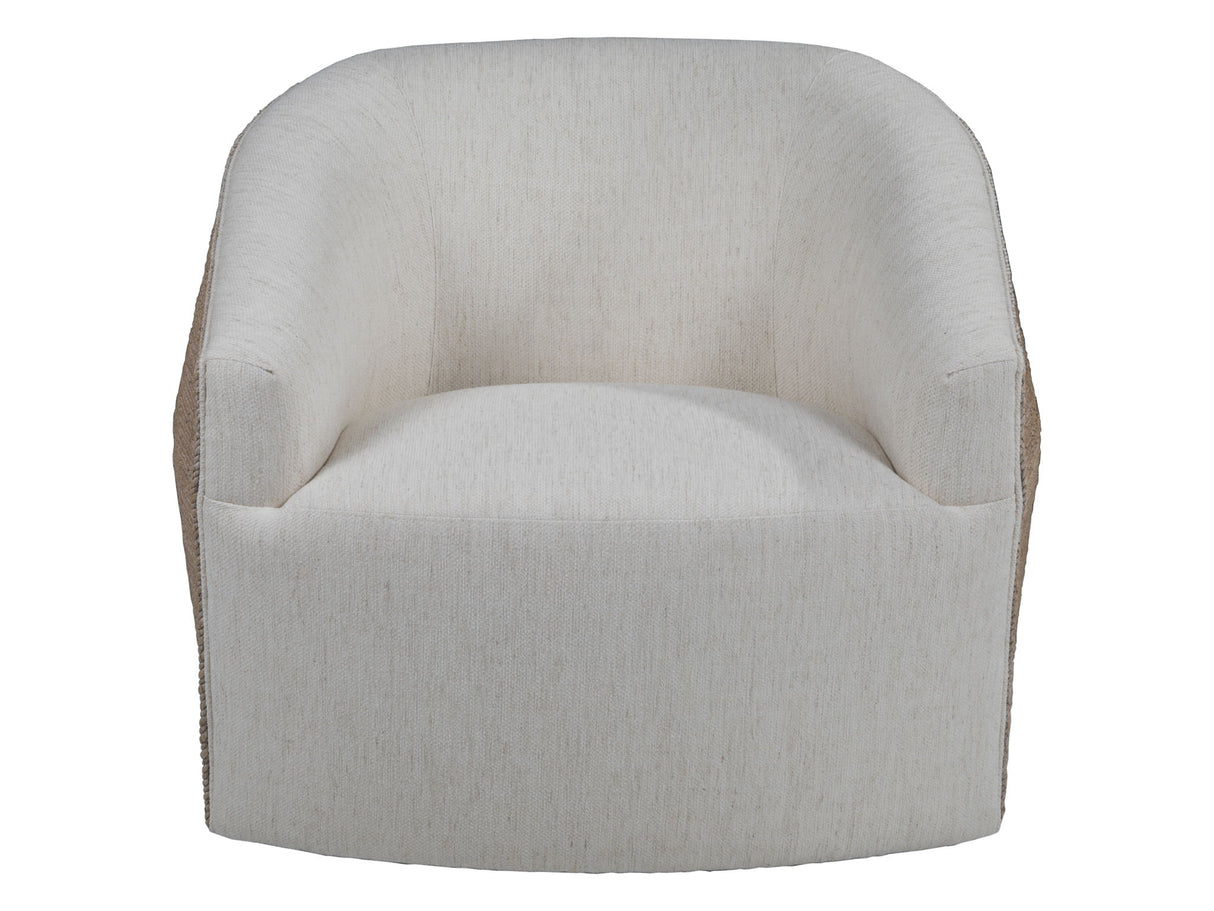 Artistica Upholstery - Natalie Woven Swivel Chair - White / Dark Brown