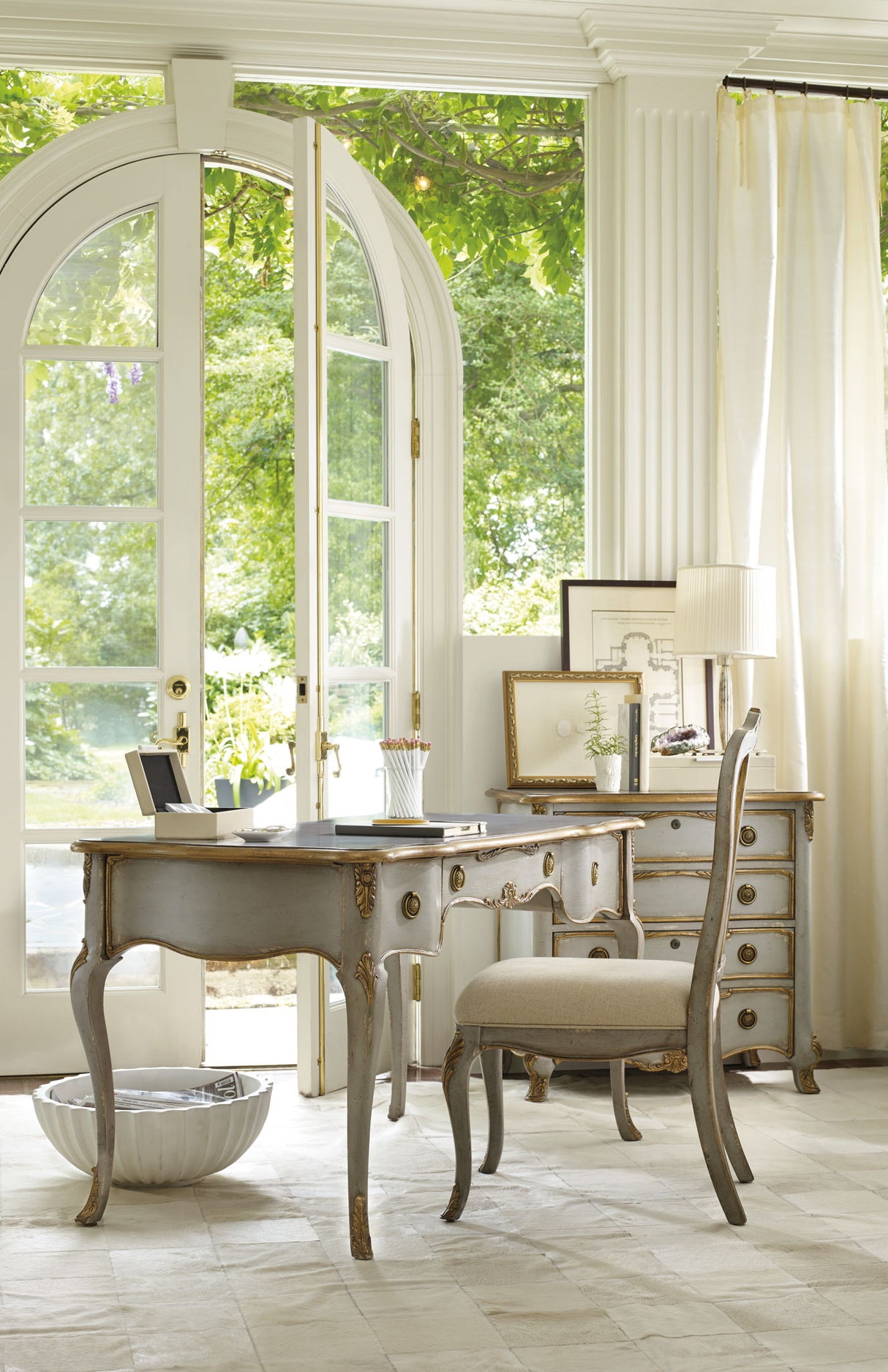 Writing Desk 54" - Pearl Silver