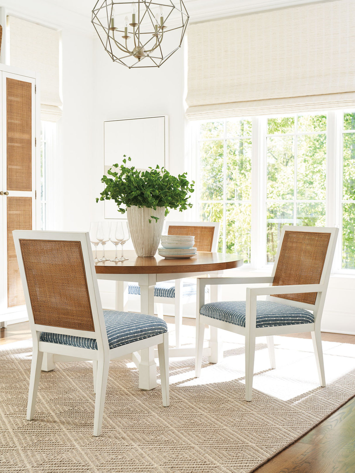 Laguna - Smithcliff Woven Arm Chair - White / Blue