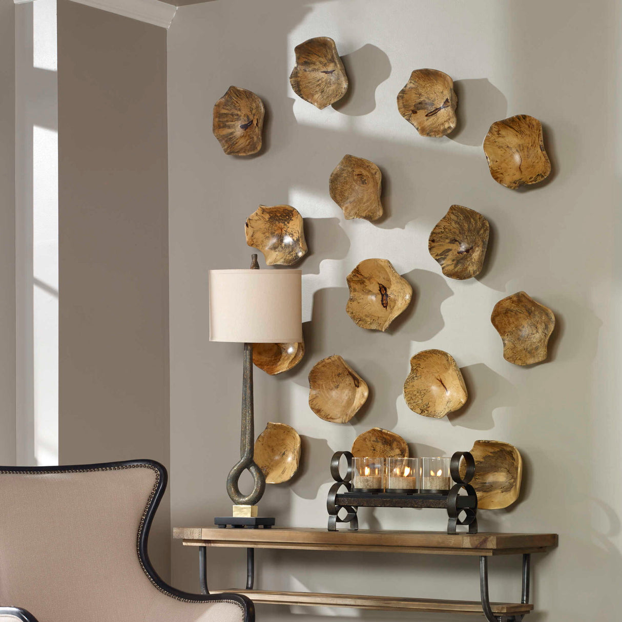 Tamarine - Wood Wall Art, Set Of 3 - Light Brown