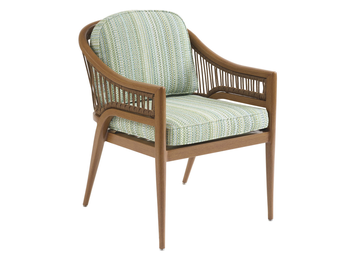 Palm Desert Poolside - Arm Dining Chair - Dark Brown / Light Blue