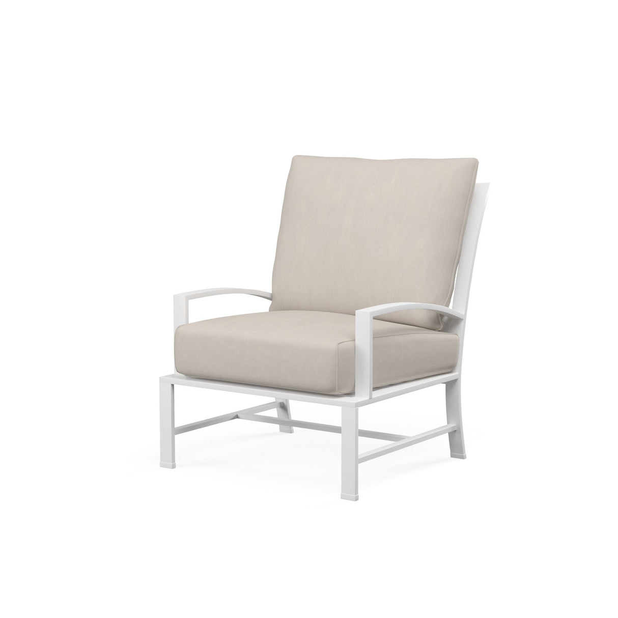 Bristol - Club Chair Canvas Flax, With Self Welt - Canvas Flax / White