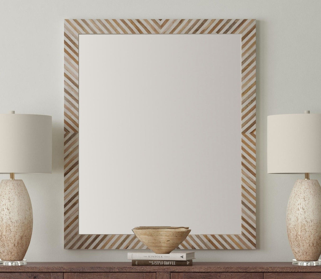 Karl - Wall Mirror - Natural / Cream